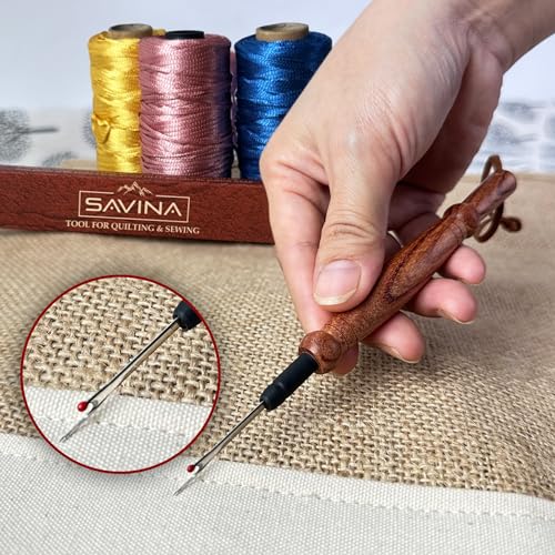 Savina Seam Rippers for Sewing, Remove Stitches and Seams with Precision, Thread Ripping Tool, Hard Wood Professional Multipurpose Durable for Sewing/Quilting (1Pcs) - Thumbnail 2