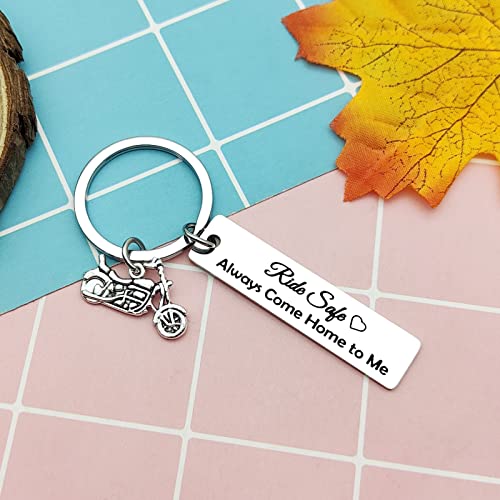 Ride Safe Keychain Biker Gift Motorcycle Keychain Biker Gift Birthday Gift For New Driver Gifts Cycling Lover Keyring Christmas Thanksgiving Gifts For Trucker Boyfriend Husband Dad Son Family Friend #TOP5