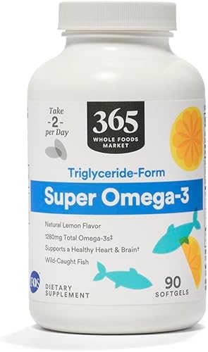 Miniatura 1 de Mercado de alimentos enteros, Super Omega 3, sabor a limón natural, 90 ct