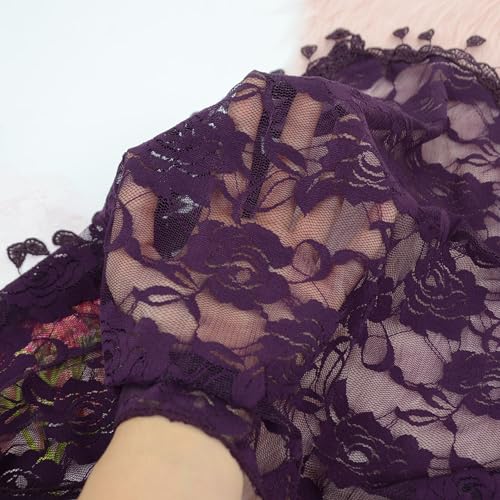 Anna-Kaci Women's Sheer Floral Lace Triangle Mantilla Scarf Lightweight Tassel Shawl Wrap Head Scarf4