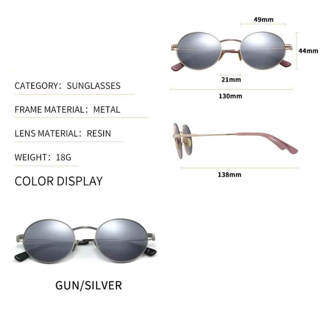 Gafas de sol redondas polarizadas para hombre con montura metálica y protección UV400.