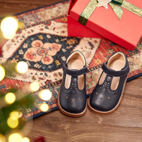 Image of GINFIVE Toddler Girls Dress Shoes Little Kids Flats School Mary Janes Shoes