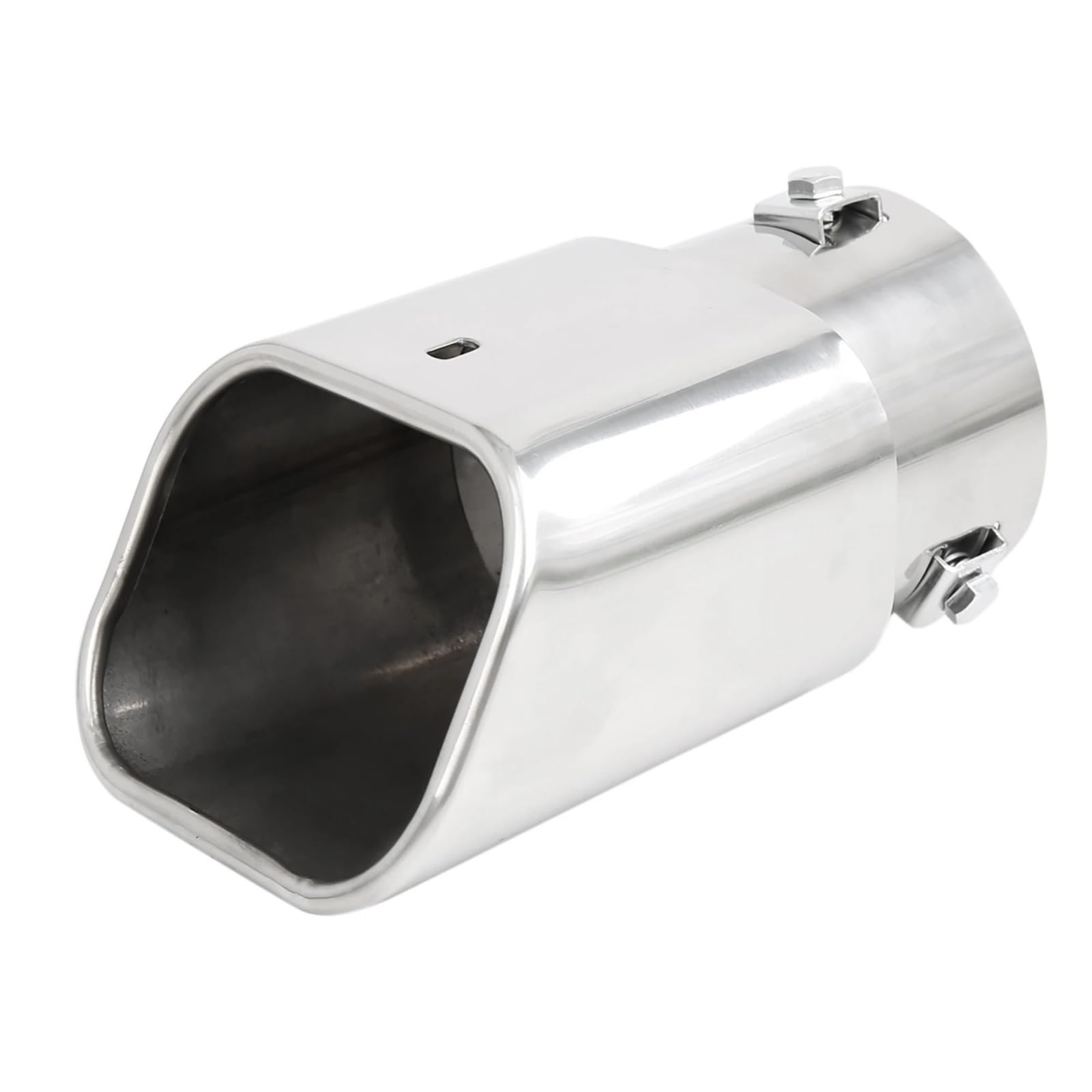 Terminale Tubo Coda Terminale Di Scarico Per Auto, Universale In Acciaio Inox Cromato, Diametro Uscita Quadrata 1 3/4"-2 3/8"