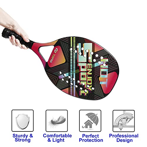 Beach Tennis Racket Carbon 28 Agujeros con Funda miniatura 3