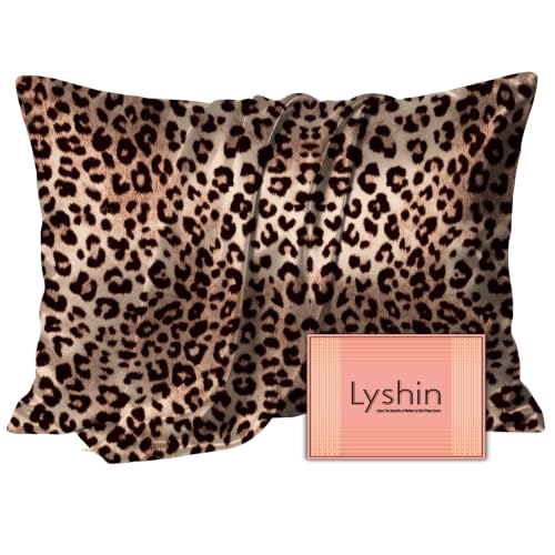 Image of LYSHIN Silk Pillow Cases King Size with Hidden Zipper, Leopard