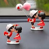 MEONFY Couple Cute Ornaments for Car, Car Decoration Cute Cartoon Couples Action Figure Figurines, Auto Interior Decoration Cute Couple, Car Interior Ornament (2 Pairs #1)