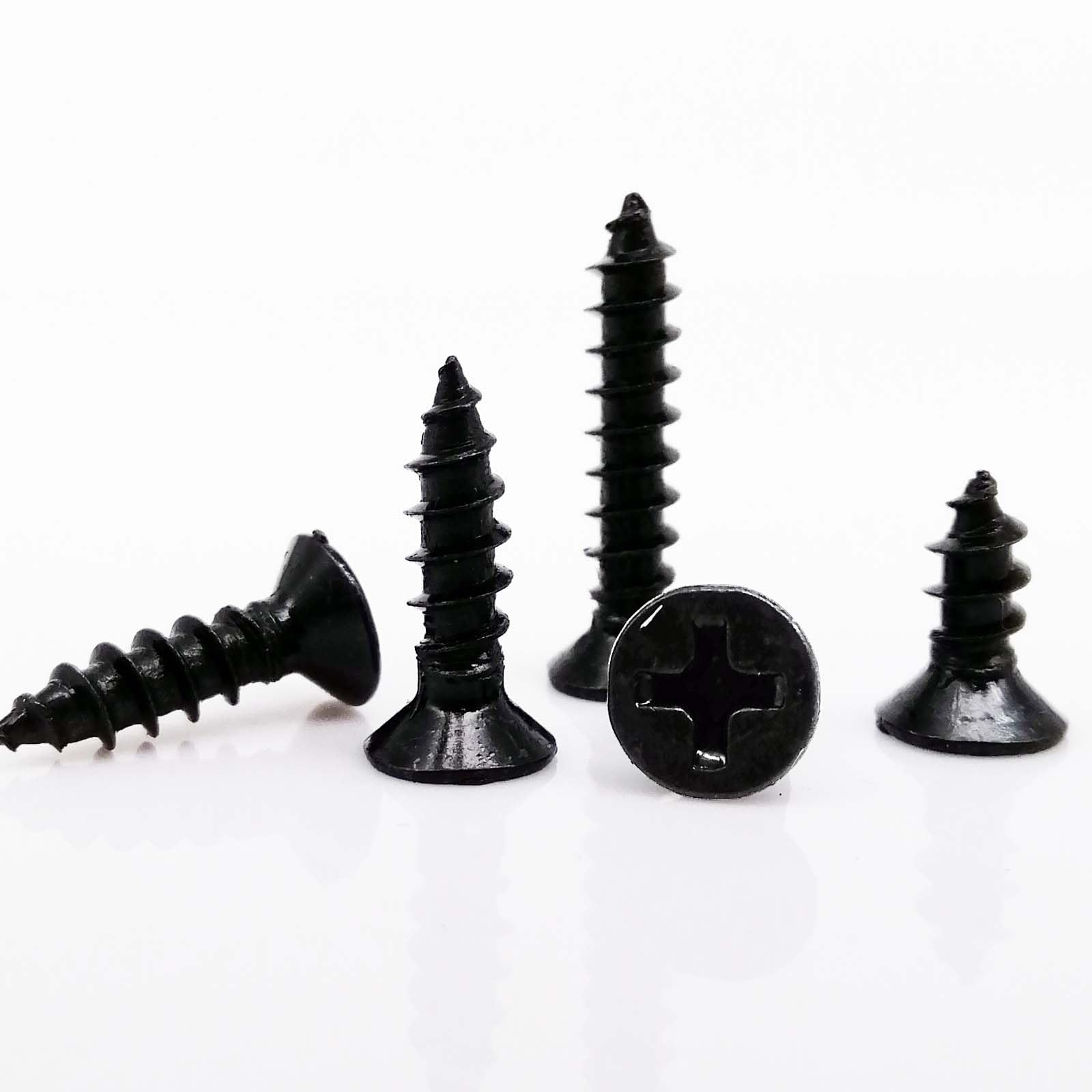 Tornillo autorroscante 50/100 piezas M1 M1.2 M1.4 M1.7 M2 M2.6 M3 M4 de acero negro mini micro cruz Phillips plana avellanada cabeza avellanada autorroscante para madera (30 mm, 100 piezas M3)