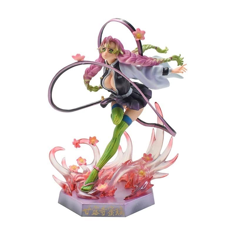 Image of KENMA | Demon Slayer Kanroji Mitsuri Anime Action Figure | The Love Hashira Kimetsu no Yaiba | Anime Figurine Statue Weeb Manga Collectible Model Toy | 21.5 Cms