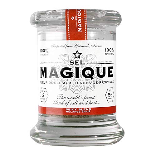 Sel Magique Herb Sea Salt Spicy Blend - French Fleur De Sel, Natural & Unrefined (2oz Small Jar)