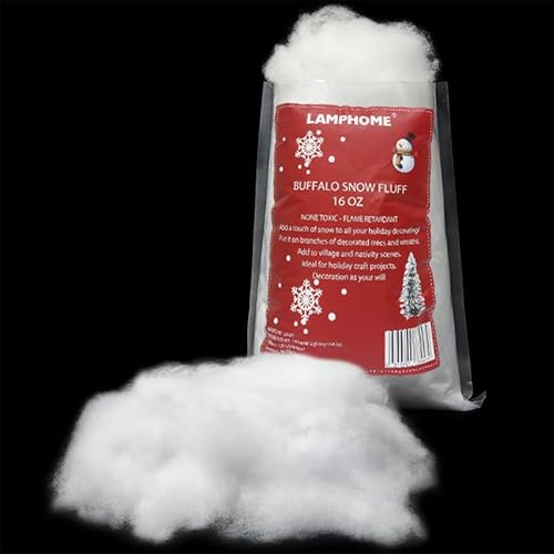 16OZ Buffalo Snow Fluff, Holiday Fake Snow Decoration Christmas Fluffy
