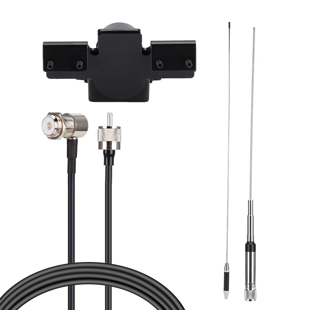 Naroote NL-770R Dwuzakresowy 3.0/5.5dBi Mobilna Antena Radia Samochodowego VHF/UHF dla BaoJie, LEIXEN Czarna