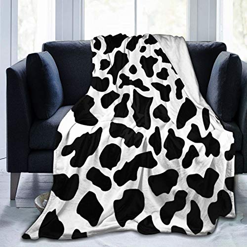Blublu Cow Print Flannel Fleece Bed Blanket Throw Blanket Lightweight Cozy Plush Blanket For Bedroom Living Rooms Sofa Couch 50"X40" #TOP4