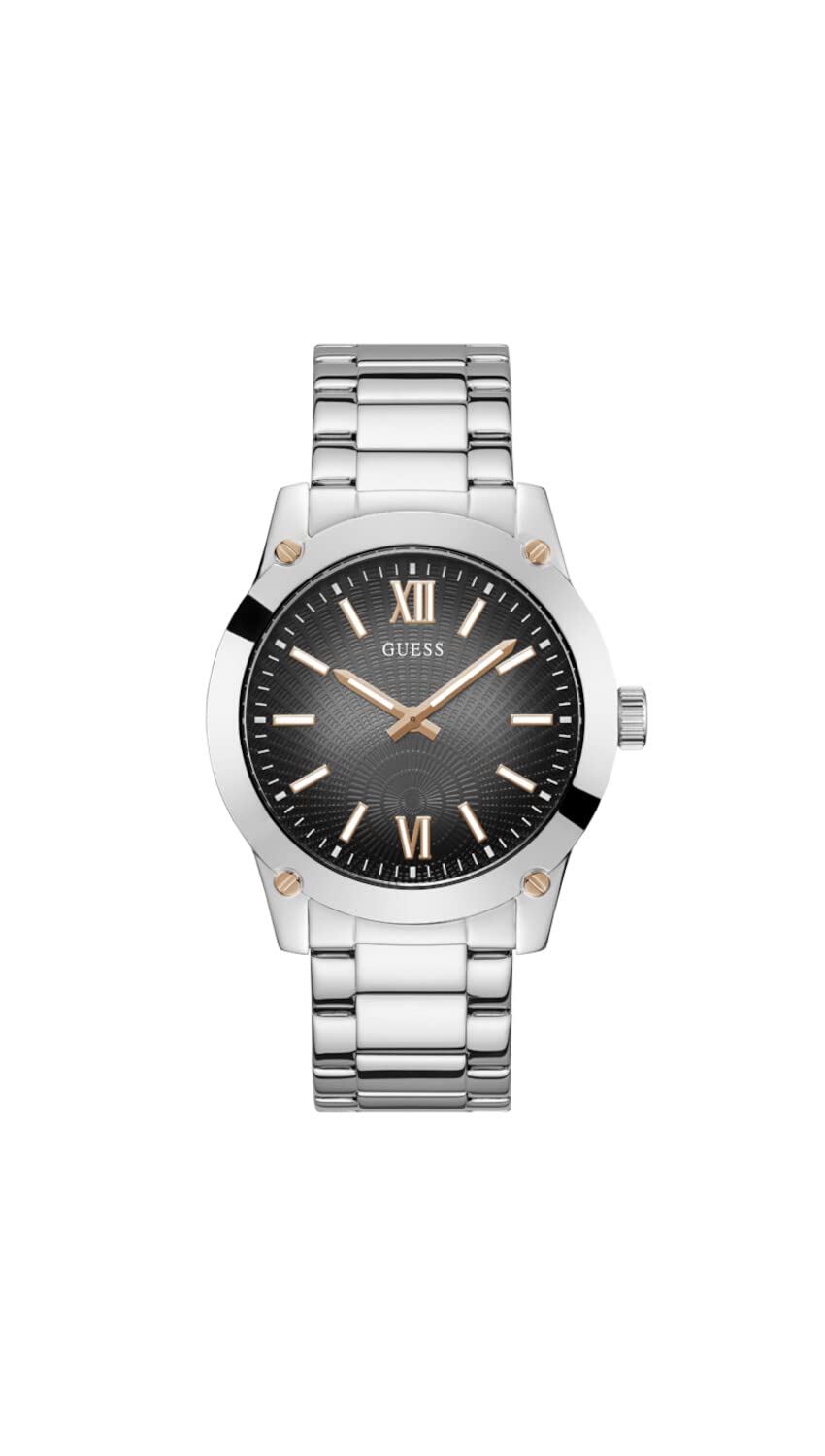 GUESSStainless Steel Analog Silver Dial Men Watch-Gw0574G1, Silver Band