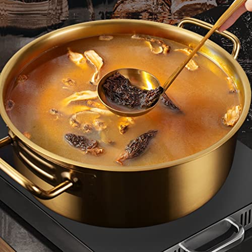 Fondue Pot de acero inoxidable dorado de 30 cm miniatura 2