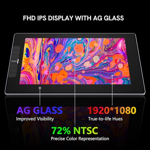Image of VEIKK VK1200 V3 Drawing Tablet with Screen, 11.6 Inch | Upgraded to 16384 Levels Pressure Sensitivity, Tilt Function, with Stand, 2 Pens & Glove
