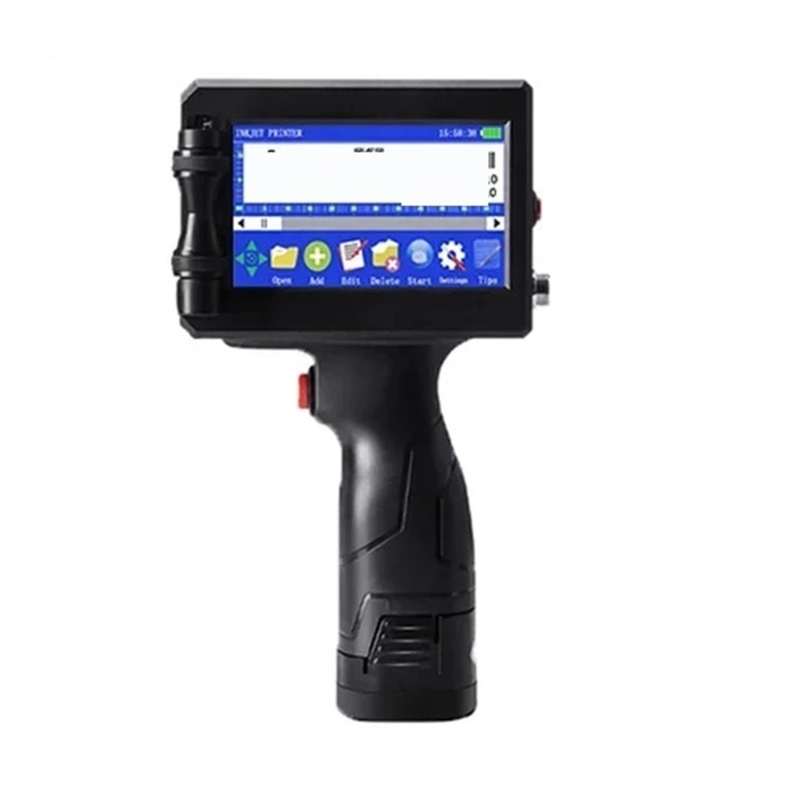 MYUYEE 12.7/25.4Mm Label Printer Handheld Inkjet Printer Qr Bar Batch Code Date Number Logo Expiry Date Coding Machine Portable On Any Surfaces (Black With 2 Inks 12.7Mm)