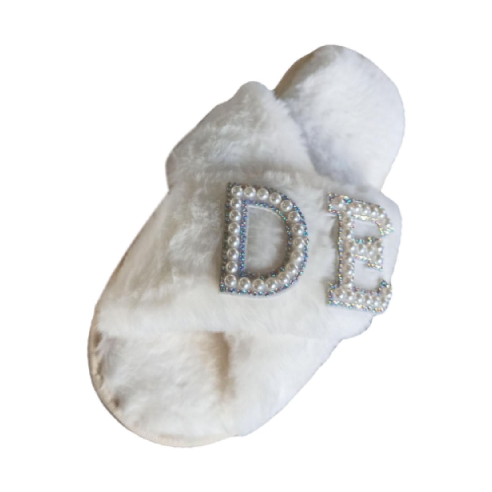 nivaa House Slippers Fuzzy Slippers for Wedding Day Bachelorette Party Bride Party EU 40 to 41-picture-2