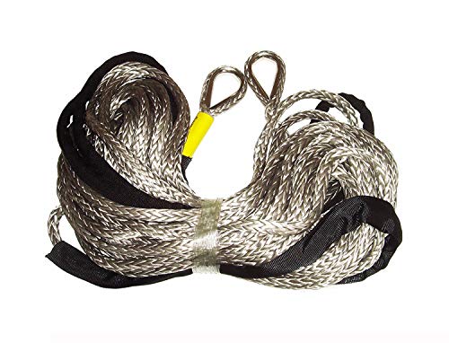 A<>FUN 3/8 Synthetic Winch Rope Extension Length Customized for Winch 11000lb 10000, Recovery Rope Towing with Other 1/4 Option