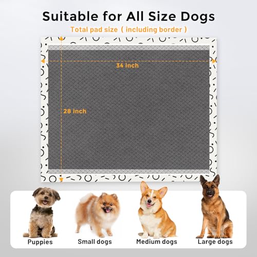Image of ZOMISIA Charcoal Puppy Pee Pads for Dogs Extra Large, 28 inchx34 inch 30 Counts + 1 Extra Health Monitoring Pad - XL Dog Potty Training Pads Disposable, Odor-Control, Super Absorbent Leak-Proof