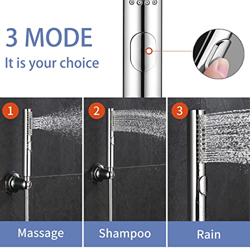 Soffione Doccia, 3 Funzioni Doccia a Mano ad Alta