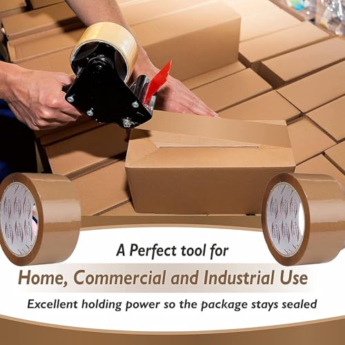 Image of Brown 2-Inch Multipurpose Clear Tape, 6 Pack of 200 Meter Rolls, Ideal for Packaging, Decorating, DIY, and Industrial Use