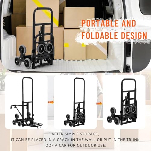Carrito sube escaleras plegable con 10 ruedas 330 lbs miniatura 2