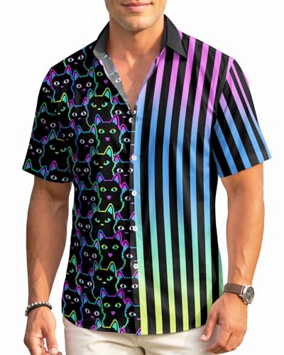 Image of 99TIMORO Fathers Film Button Down Shirt for Men, Funny Hawaiian Short Sleeve Top, Summer Beach Gifts