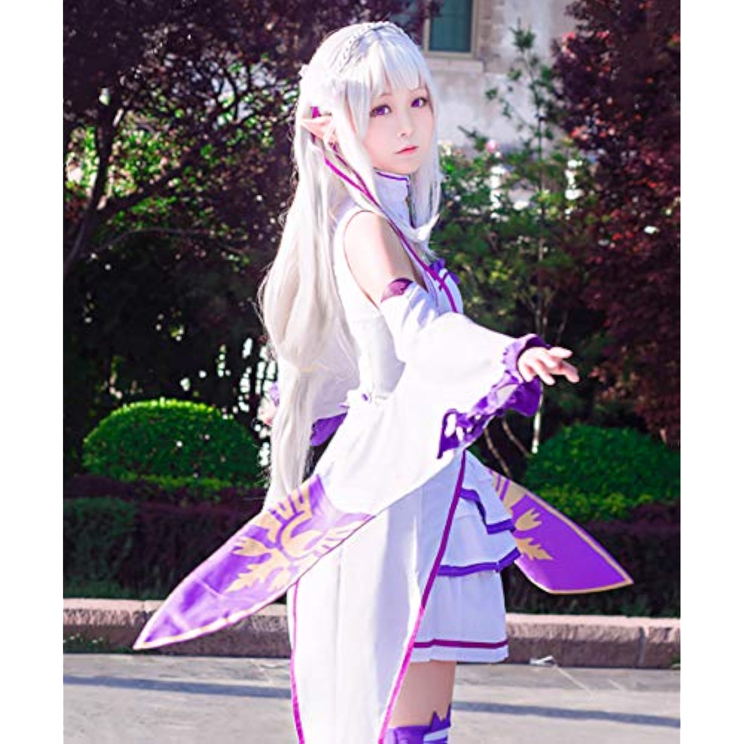 [milky time] ウィッグ付き Re:ゼロから始める異世界生活 エミリア リゼロ コスプレ ハロウィン Emilia (エミリア,通常服,M) 詳細画像4