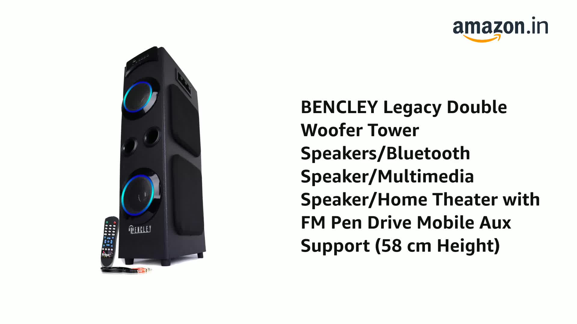 BENCLEY Legacy Double Woofer Tower Speakers/Bluetooth Speaker