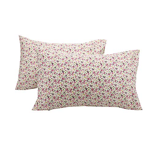 Girl Queen Pillowcase Set Of 2, 100% Cotton Red Floral Standard Size Pillow Shams #TOP3