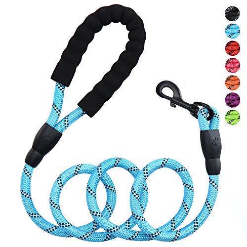 Petmegoo 5Ft 1/2In Strong Blue Dog Leash For Large Dogs & Medium Size Dogs - Highly Reflective Heavy Duty Dog Rope Leash With Soft Padded Anti-Slip Handle- For 18-120 Lbs Dogs #TOP14