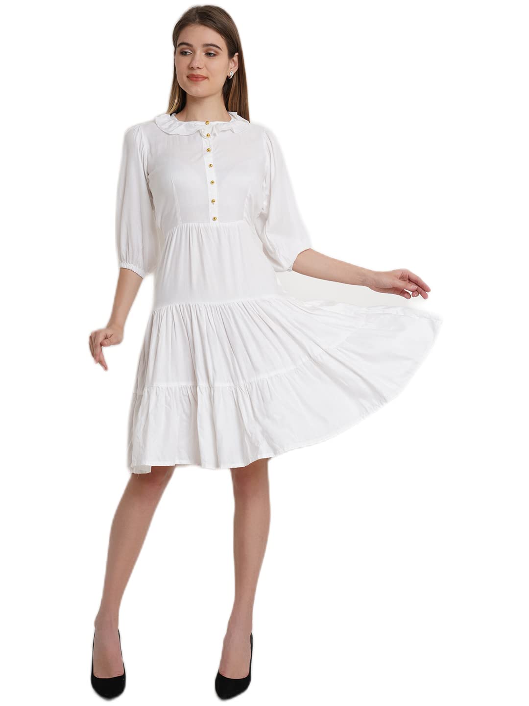 White Teir Short Dress