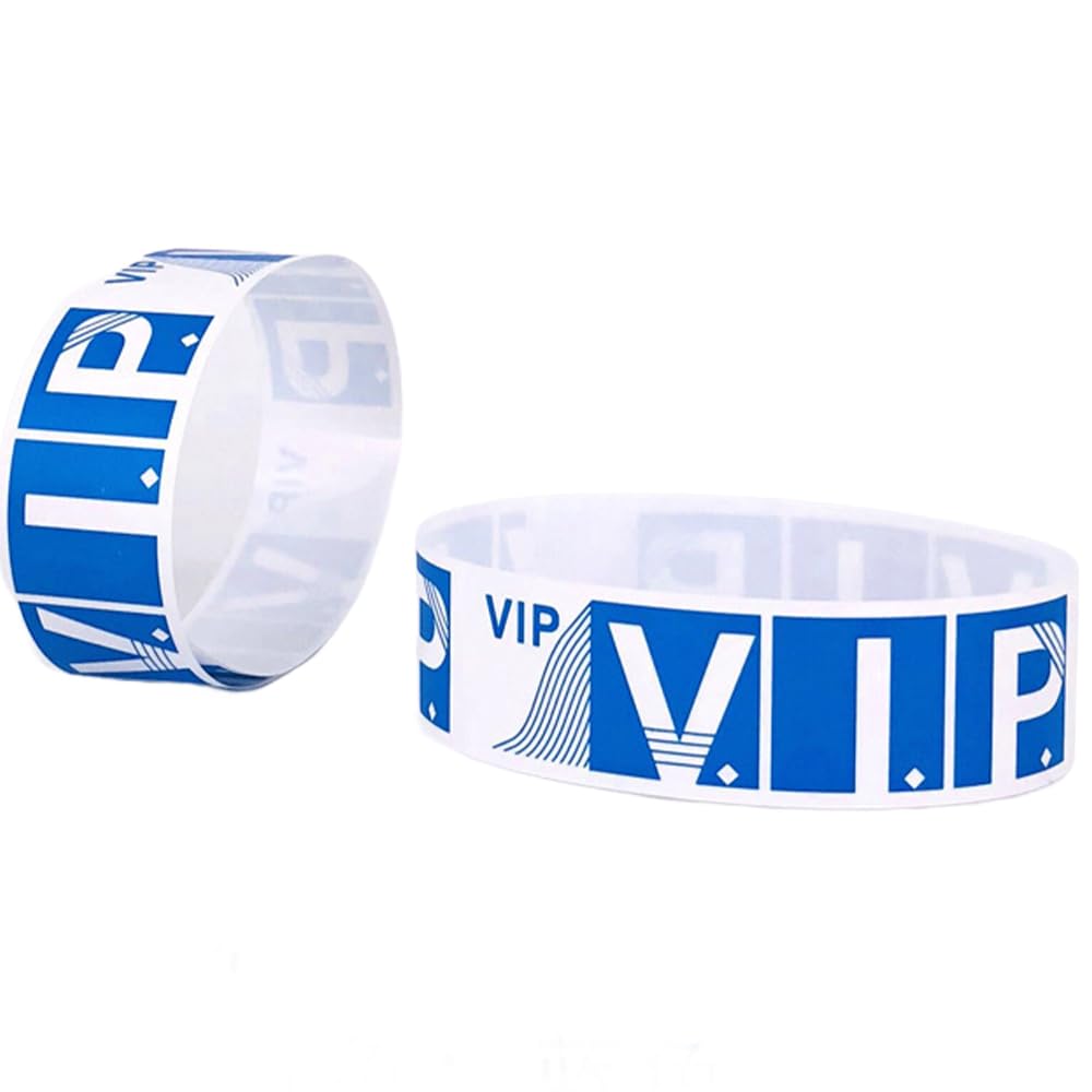 200 Count Neon Paper Wristbands - Adhesive Event Wristbands For Concerts & Parties