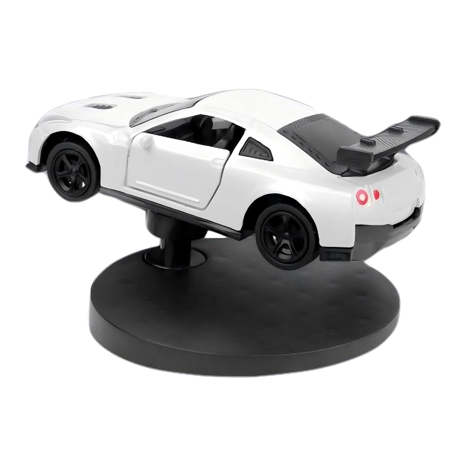 ae86 drift dashboard ornament, 360 degree rotating mini car model with alloy and plastic body, smooth spinning dashboard decor with 3m adhesive base for car interior desk and gift (white)