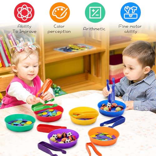 Image of 48 Pcs Sorting Bowls for Preschool 6 Colors Counting and Sorting Bowls for Toddlers Early Math and Fine Motor Skills STEM Sets Gift for Toddlers Kids