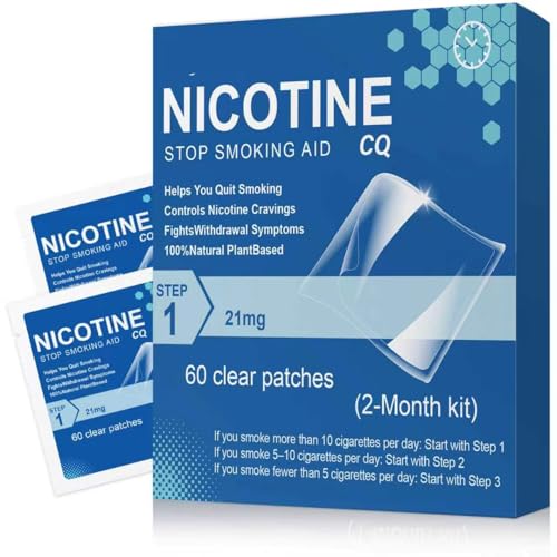 Step 1 Nicotine Patches, 21mg, 60 Count – 24-Hour Stop Smoking Aid, Nicotine Replacement Therapy for Smoking Cessation, 2-Month Transition Supply
