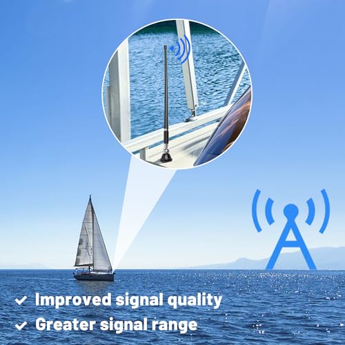 RED WOLF Radio Antenna AM FM Rubber Duck Aerial for Boat Yacht ATV UTV Tractor Truck Car Van Receiver Flexible Rubber Black 16 Inch (40cm) - Image 4