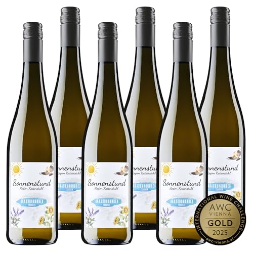 Sonnenstund Grauburgunder trocken - GOLD 2025 AWC Vienna - Weißwein mit Pfirsich-, Apfel- & Zitrusaromen, kräftiger Körper und angenehme Säure, Wein aus Baden vom Kaiserstuhl (6 x 0,75l)