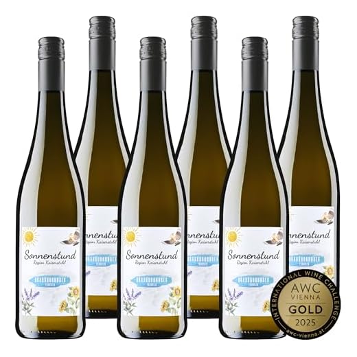 Sonnenstund Grauburgunder trocken - GOLD 2025 AWC Vienna - Weißwein mit Pfirsich-, Apfel- & Zitrusaromen, kräftiger Körper und angenehme Säure, Wein aus Baden vom Kaiserstuhl (6 x 0,75l)