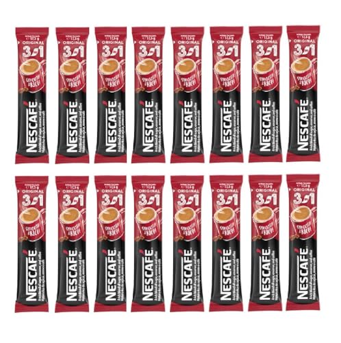 Nescafe Original 3 in 1 Instant Coffee Mix, Instant Coffee Sachets, 3 in 1 Coffee Sachets (Pack Of 16 x 17.5g)