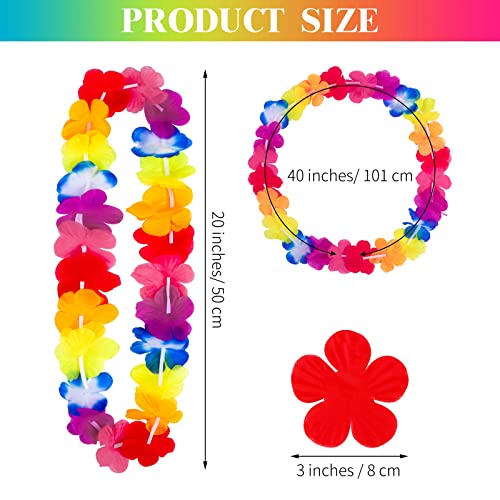 Adxco AX1906 150 Pieces Hawaiian Leis Assorted Styles Leis Necklace Hawaiian Luau Tropical Flower Garland thumb #1