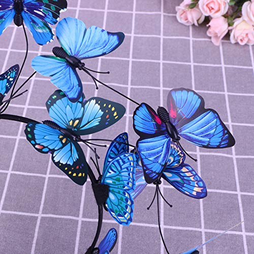 Lurrose Womens Headbands Headband Fascinator Hat Halloween Costume Bohemian Headpiece for Women (Blue) Black Hair Clips - Image 4