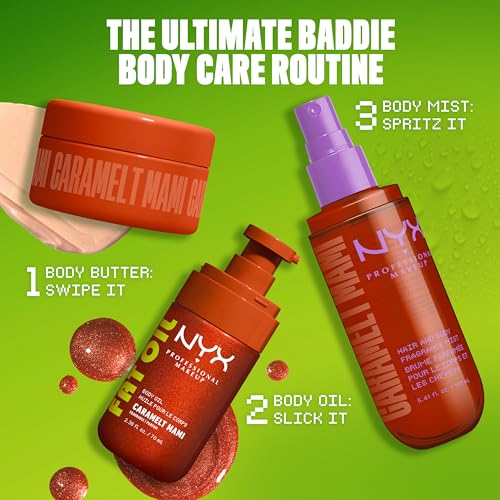 NYX PROFESSIONAL MAKEUP Fat Oil Fragrance Mist Perfume in Caramelt Mami, Caramel Scented Long Lasting Hair & Body Spray With Brown Sugar & Pistachio, Vegan & Cruelty-Free, Large 5.4 fl oz - image 6