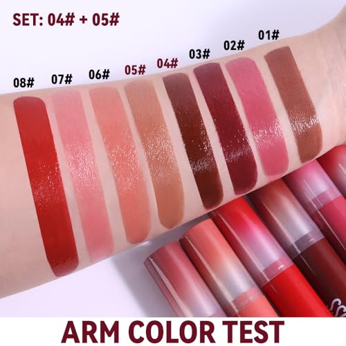 Image of 2Pc Butter Lipstick Tinted Lip Balm, Shine Moisturizing Plumper Lipstick for Women, Natural Nourishing Hydrating Lip Gloss Stain for Dry Lips, Lightweight Lip Liner Care Vegan Makeup, 04 & 05