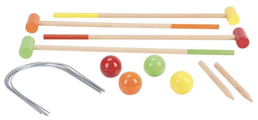 Jeujura - 8603- Jeux de Société-Jeu de Croquet en Bois - 4 Joueurs - Sac de Transport, Norme