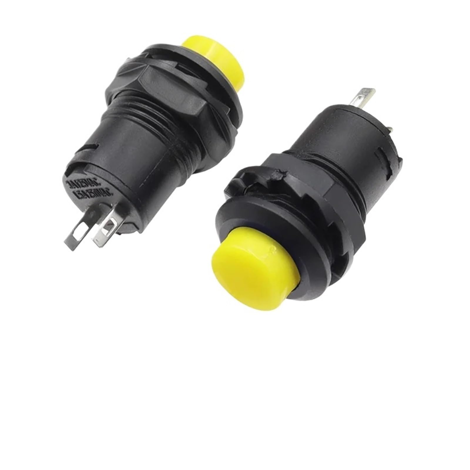 AARTERZZA Emergency Stop Switch DS-228 3A /125VAC 1.5A/250VAC On/Off Latching Momentary Push Button Switches DS-428 Self Locking Push Button Switch(Self Locking Yellow,100PCS)