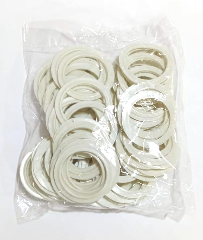 Hesch 9 Florescent Silver Color Eyelet Curtain Rings with Eyelet Washers, Lock - Pack of 25 1