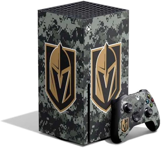 Skinit Decal Gaming Skin Compatible with Xbox Series X Bundle - Officially Licensed NHL Vegas Golden Knights Jersey Design