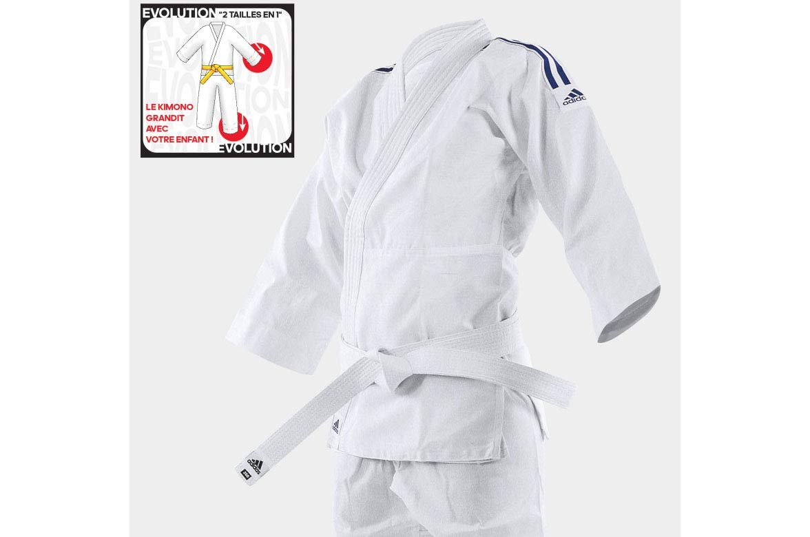 adidas - Kimono de Judo, Enfant, Evolutif - J200E, 1m10-1m20