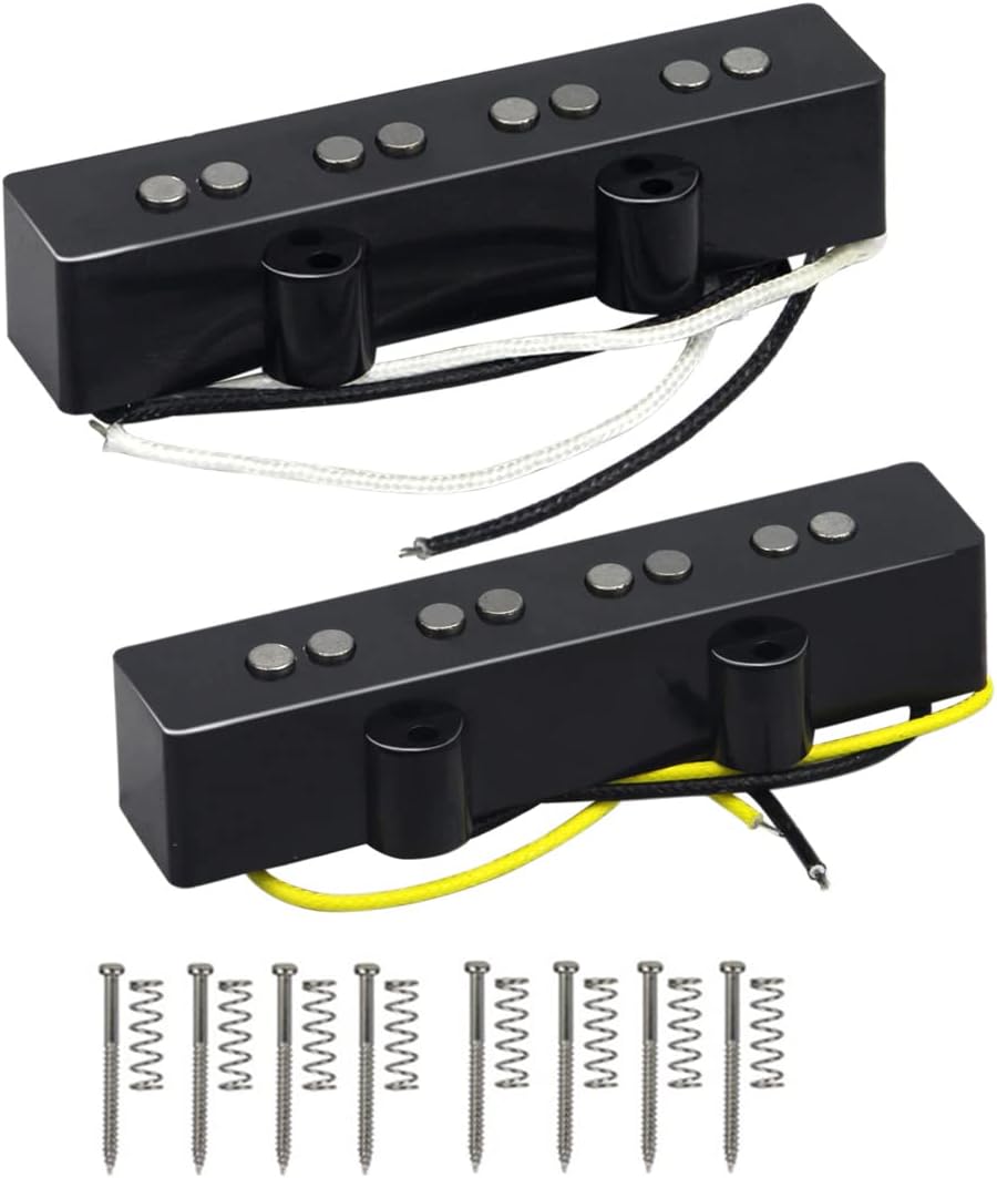 FLEOR Alnico 5 Jazz Bass Pickups Neck & Bridge Pickup Set